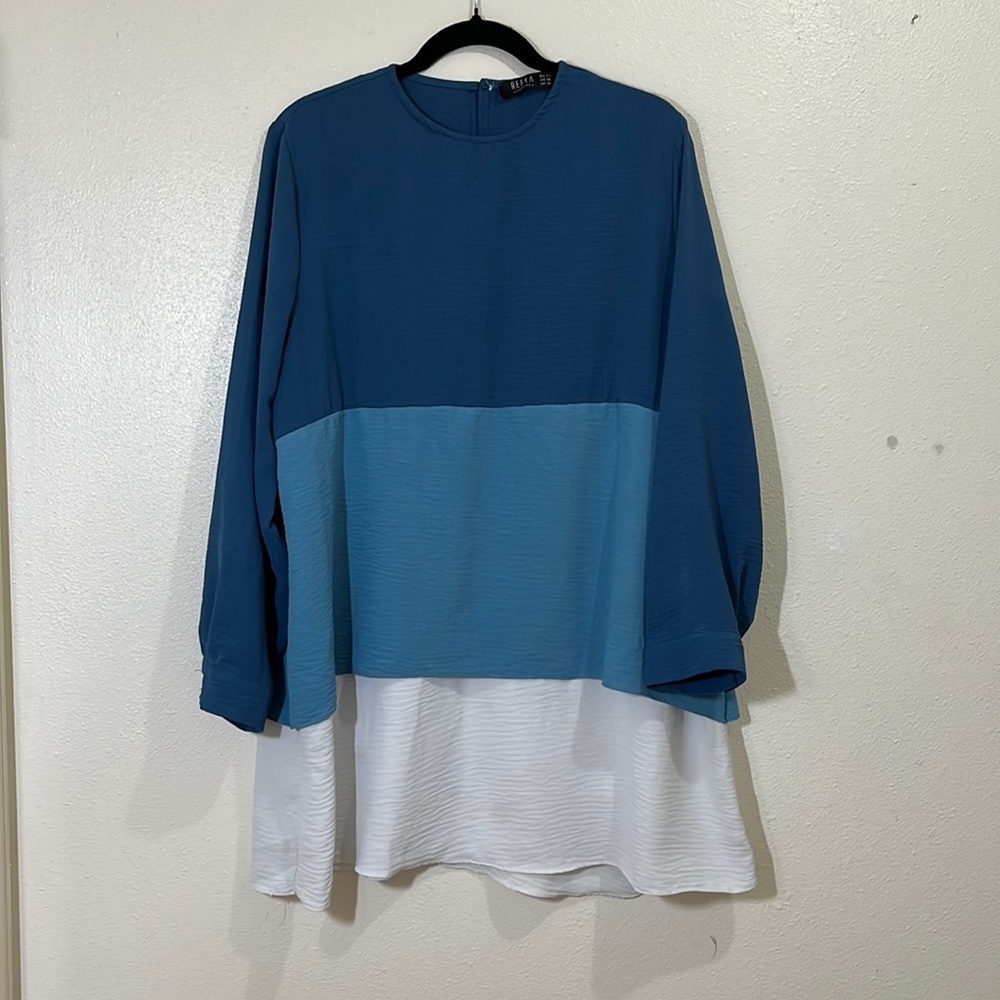 Refka blue/white/light blue dress or tunic. Size 14